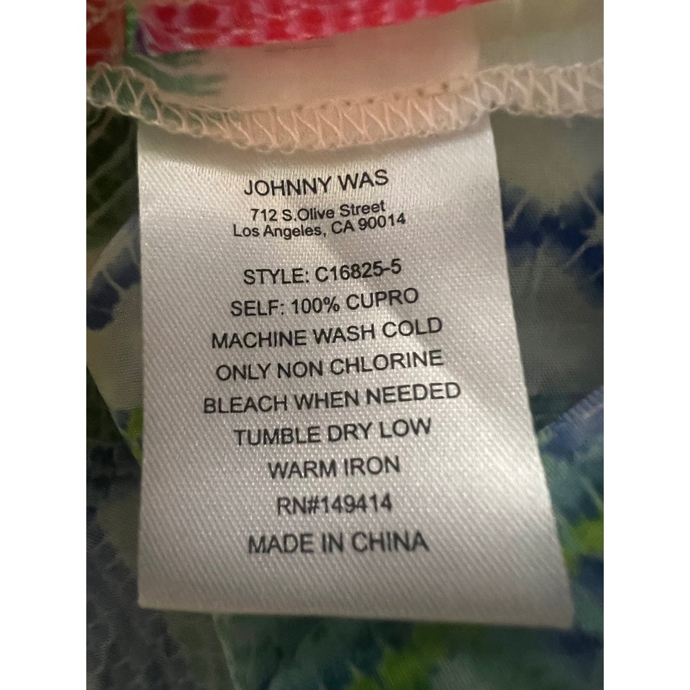 Johnny Was Hana Blouse vibrant floral print V-neckline travel vacation beach - Picture 8 of 10